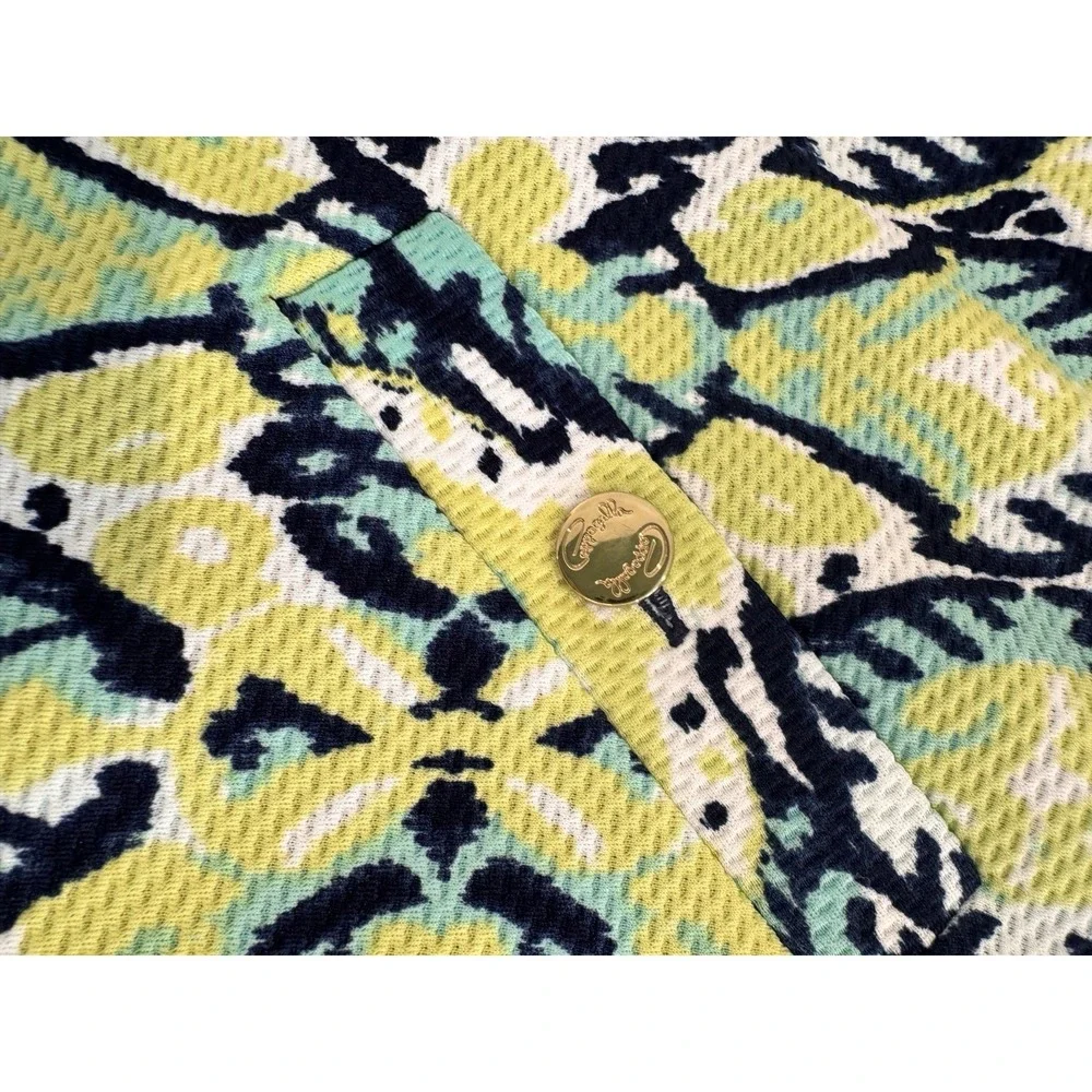 Cappagallo Skort Womens XL Blue Yellow Print Elastic‎ Waist Lined Shorts - Picture 3 of 9